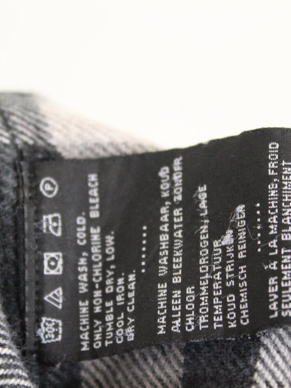Harley-Davidson Plaid Flannel Shirt L Black White‎ Logo Button Up - Picture 11 of 12